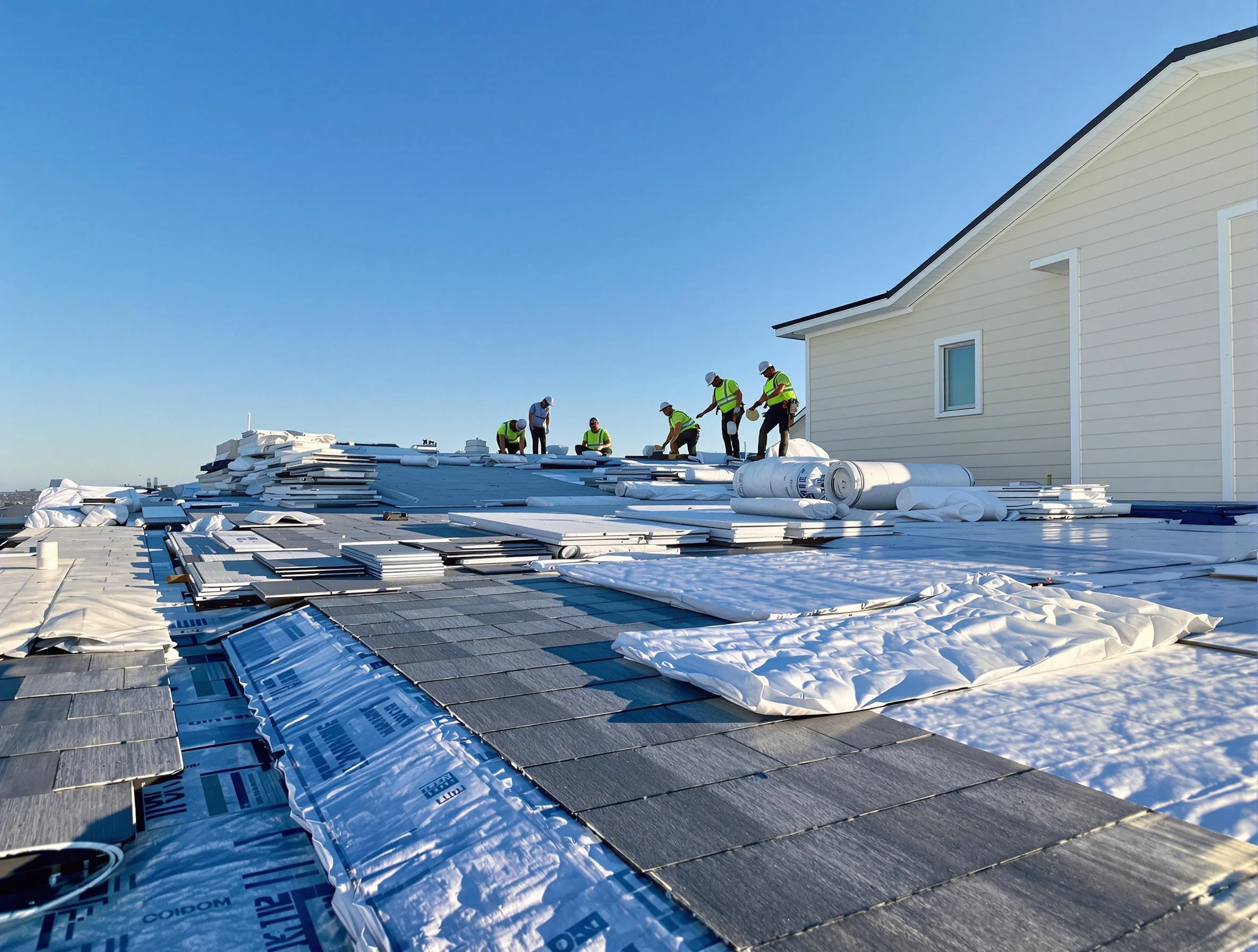 Finished roof installation project by East Cleveland Roofing Company in East Cleveland, OH
