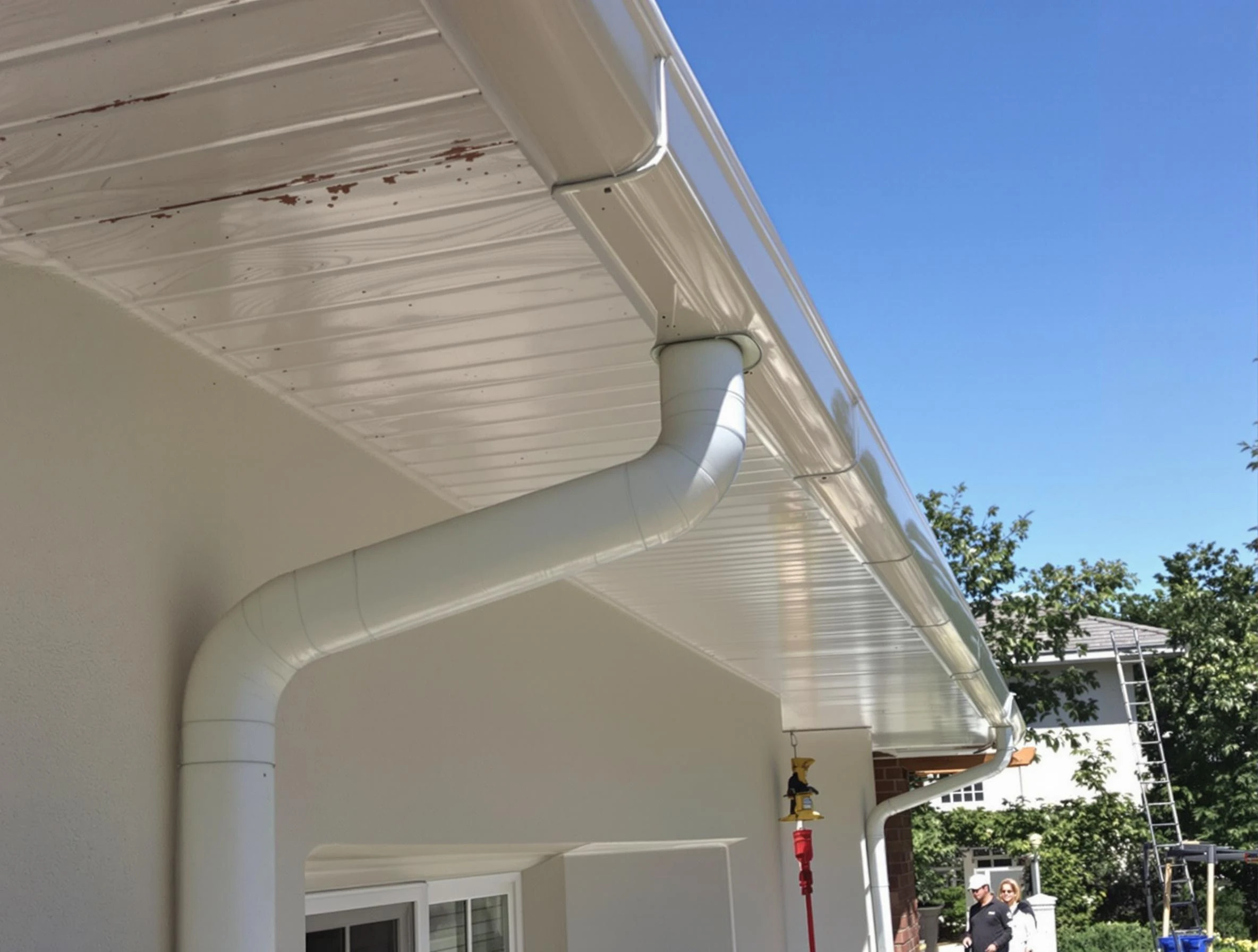 On-site seamless gutter fabrication by East Cleveland Roofing Company in East Cleveland, OH